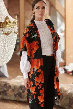 Outlet One Hundred Stars Acer Black Midi Kimono