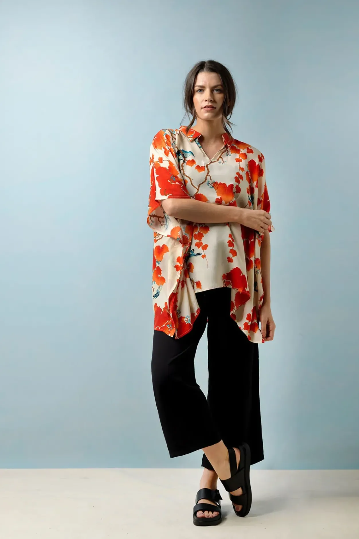 Online One Hundred Stars Acer Red Tunic Top