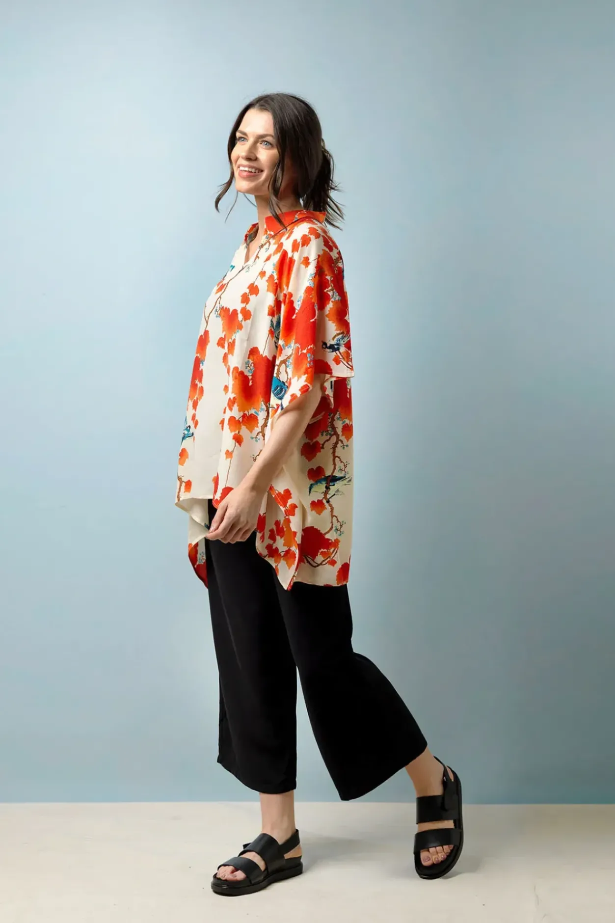 Online One Hundred Stars Acer Red Tunic Top