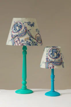 New One Hundred Stars Ancient Columns Blue 8" Tapered Lampshade