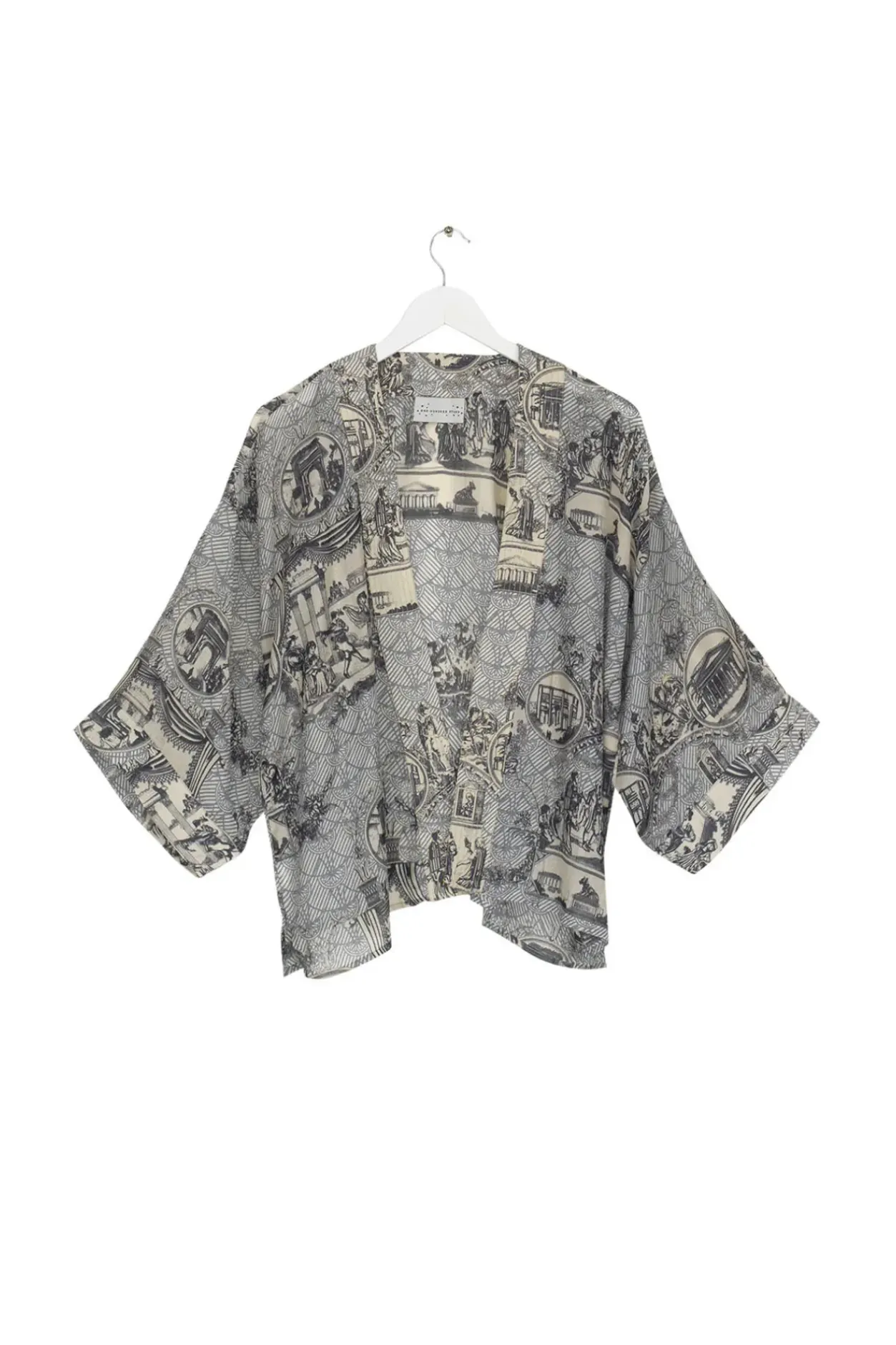 Best One Hundred Stars Ancient Columns Charcoal Kimono