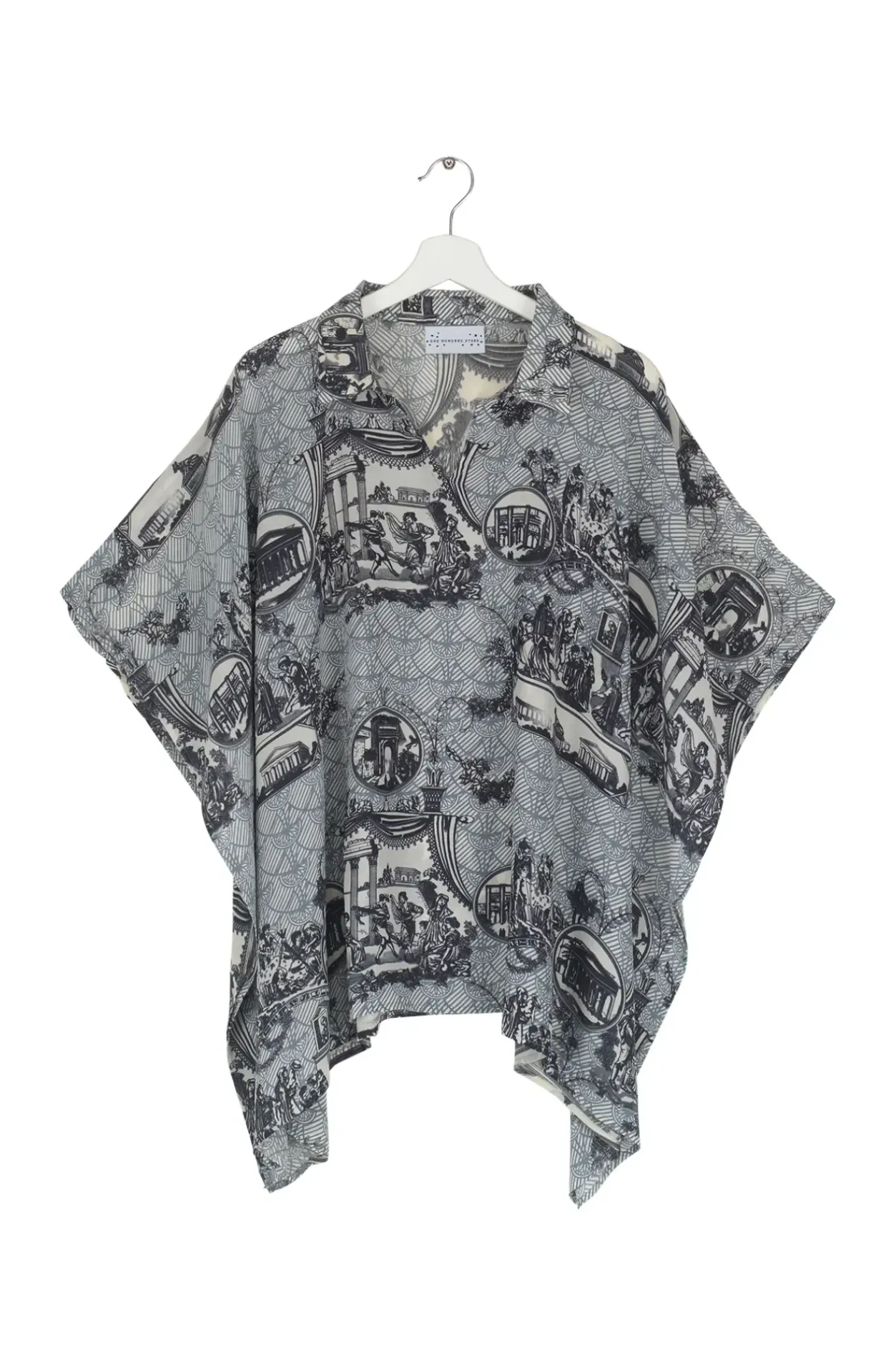 One Hundred Stars Ancient Columns Charcoal Tunic Top
