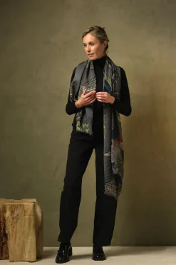 Best One Hundred Stars Bird Ink Wool Scarf