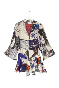 Clearance One Hundred Stars Butterflies Cobalt Wrap Jacket