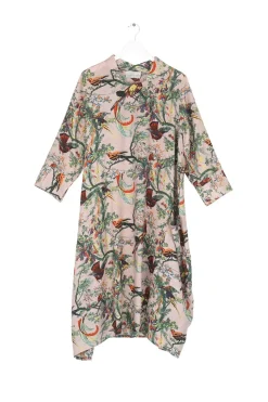 One Hundred Stars Chinoiserie Pink Asymmetric Dress