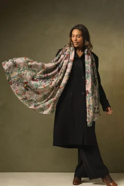 Hot One Hundred Stars Chinoiserie Pink Scarf