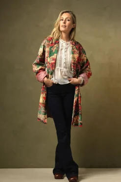 Clearance One Hundred Stars Country Toile Berry Velvet Boyfriend Jacket