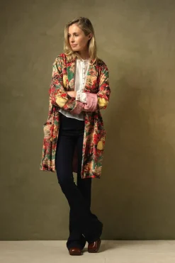Clearance One Hundred Stars Country Toile Berry Velvet Boyfriend Jacket