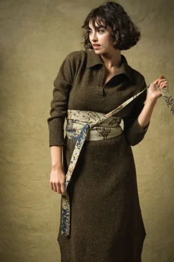 Best One Hundred Stars Dhurrie Taupe Obi Belt