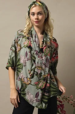 Discount One Hundred Stars Eccentric Blooms Putty Rachel Top
