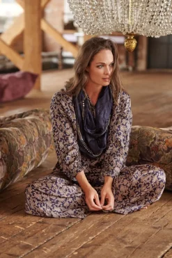Discount One Hundred Stars Floral Paisley Blue Palazzo Pant