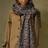 One Hundred Stars Floral Paisley Blue Scarf