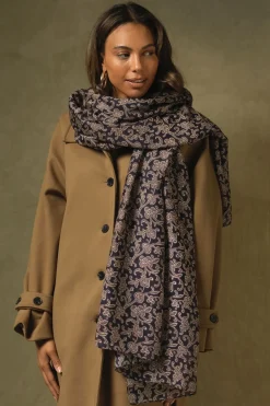 One Hundred Stars Floral Paisley Blue Scarf