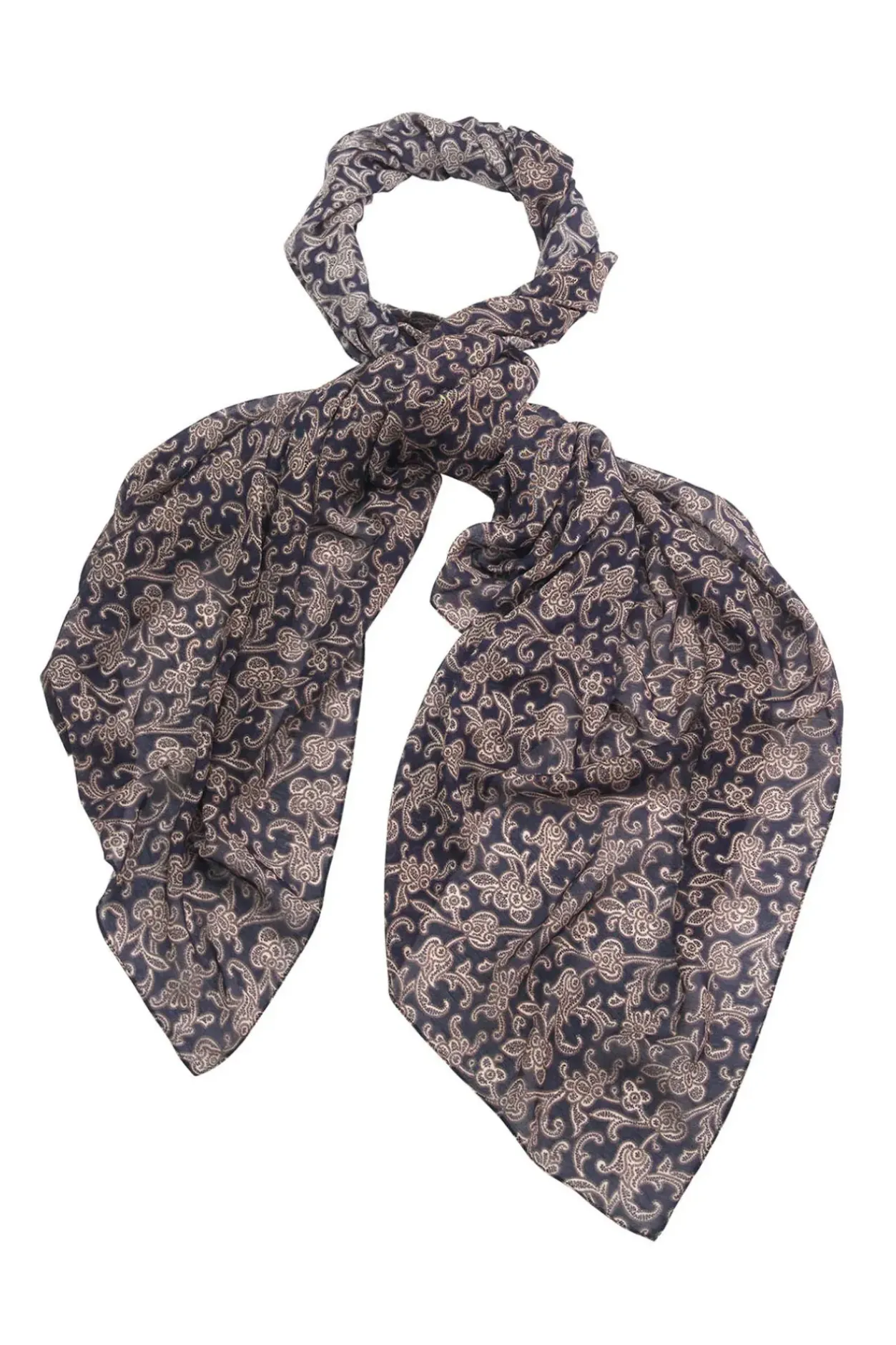 One Hundred Stars Floral Paisley Blue Scarf