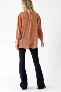Clearance One Hundred Stars Floral Paisley Orange Darcy Shirt