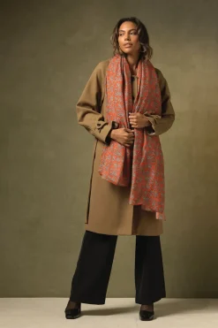 One Hundred Stars Floral Paisley Orange Scarf