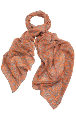 One Hundred Stars Floral Paisley Orange Scarf