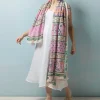 Sale One Hundred Stars Folk Flowers Pink Scarf