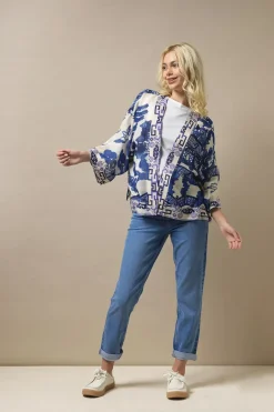 Clearance One Hundred Stars Giant Willow Blue Kimono