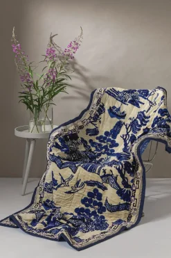 Hot One Hundred Stars Giant Willow Blue Velvet Throw