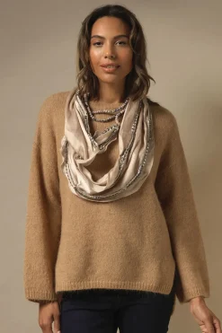 Clearance One Hundred Stars Indian Heritage Beige Necklace Scarf