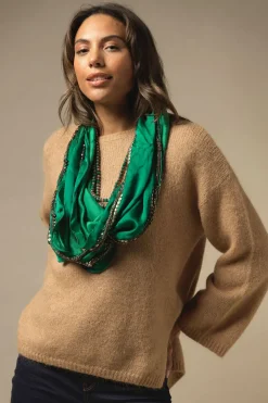Best One Hundred Stars Indian Heritage Green Necklace Scarf