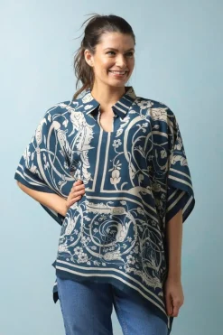 Outlet One Hundred Stars Jaipur Blue Tunic Top