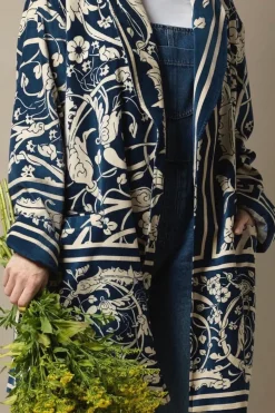Outlet One Hundred Stars Jaipur Blue Velvet Boyfriend Jacket