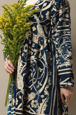 Online One Hundred Stars Jaipur Blue Velvet Duster Coat