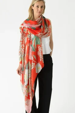 Outlet One Hundred Stars Kew Elderflower Red Scarf