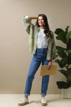 Discount One Hundred Stars Kew Etched Floral Fern Kimono