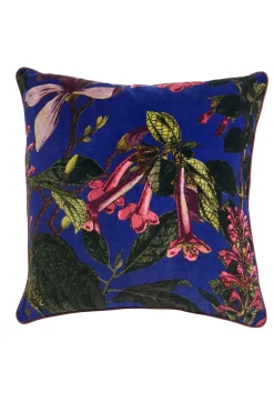 One Hundred Stars Kew Magnolia Purple Velvet Square Cushion