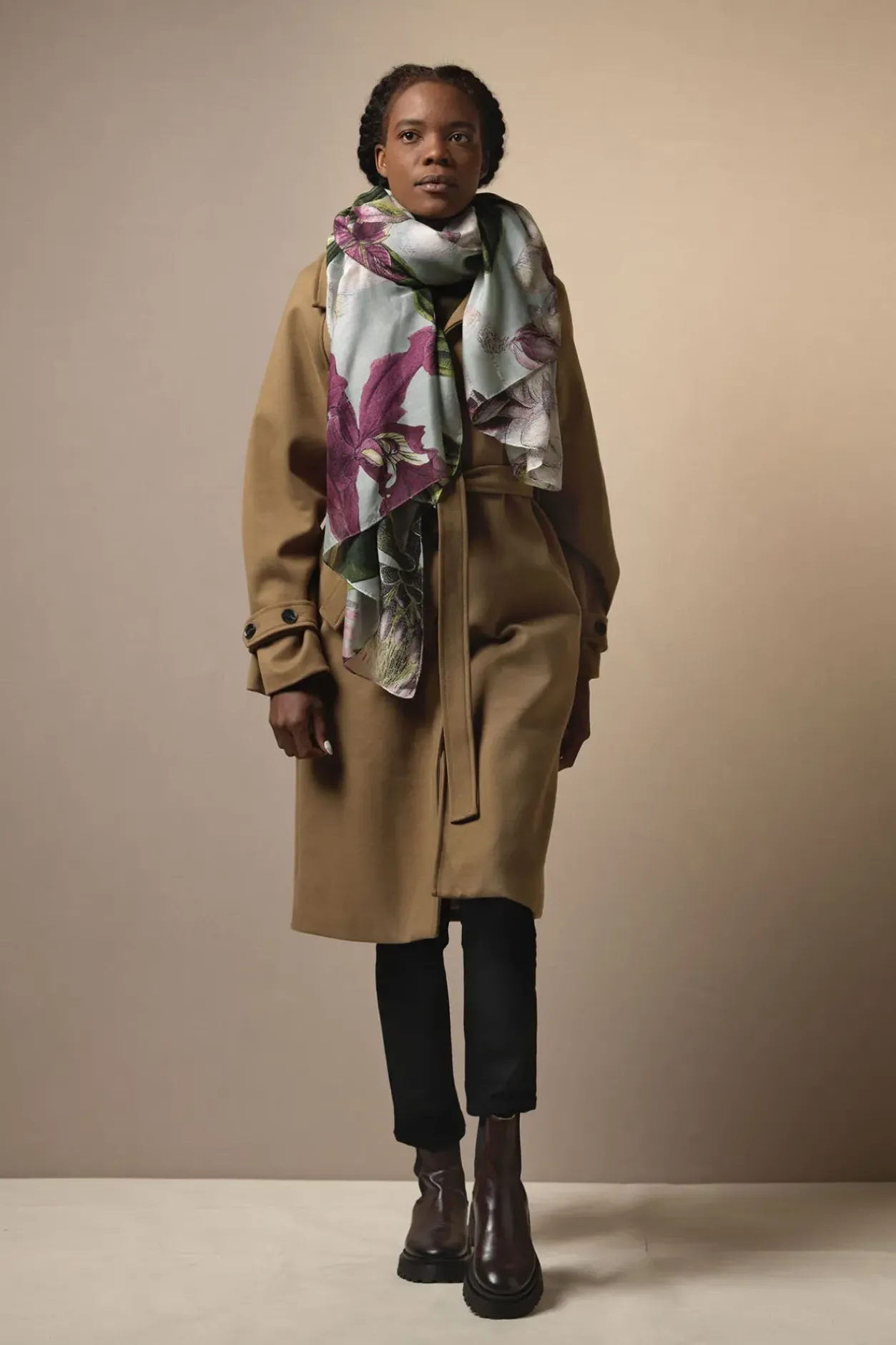 Clearance One Hundred Stars Kew Protea Duck Egg Scarf