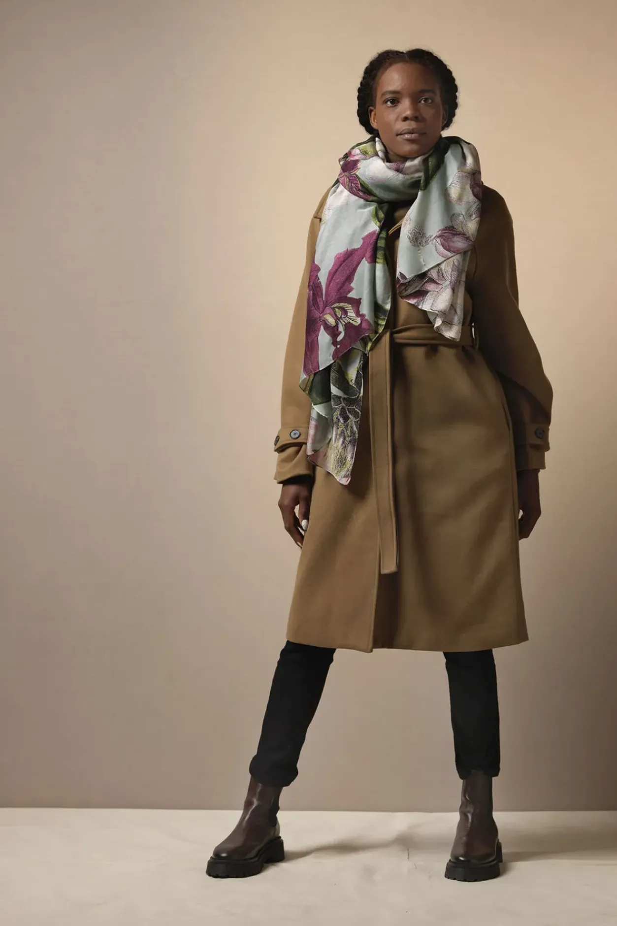 Clearance One Hundred Stars Kew Protea Duck Egg Scarf