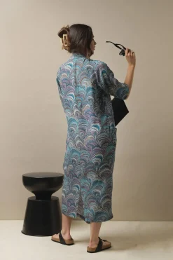 Outlet One Hundred Stars Marbled Blue Rachel Dress