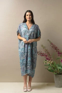 Sale One Hundred Stars Marbled Blue Shift Dress