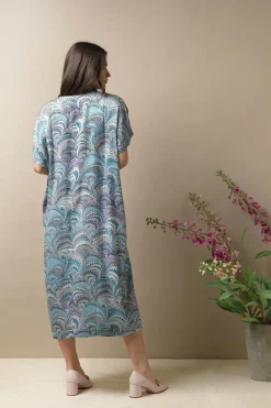Sale One Hundred Stars Marbled Blue Shift Dress