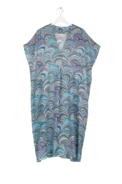 Sale One Hundred Stars Marbled Blue Shift Dress