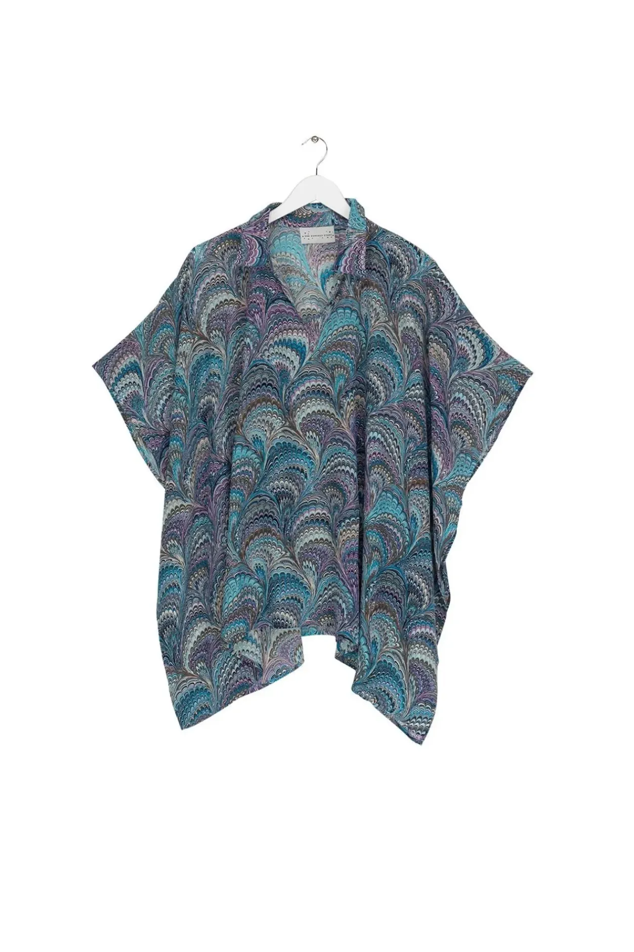 Hot One Hundred Stars Marbled Blue Tunic Top