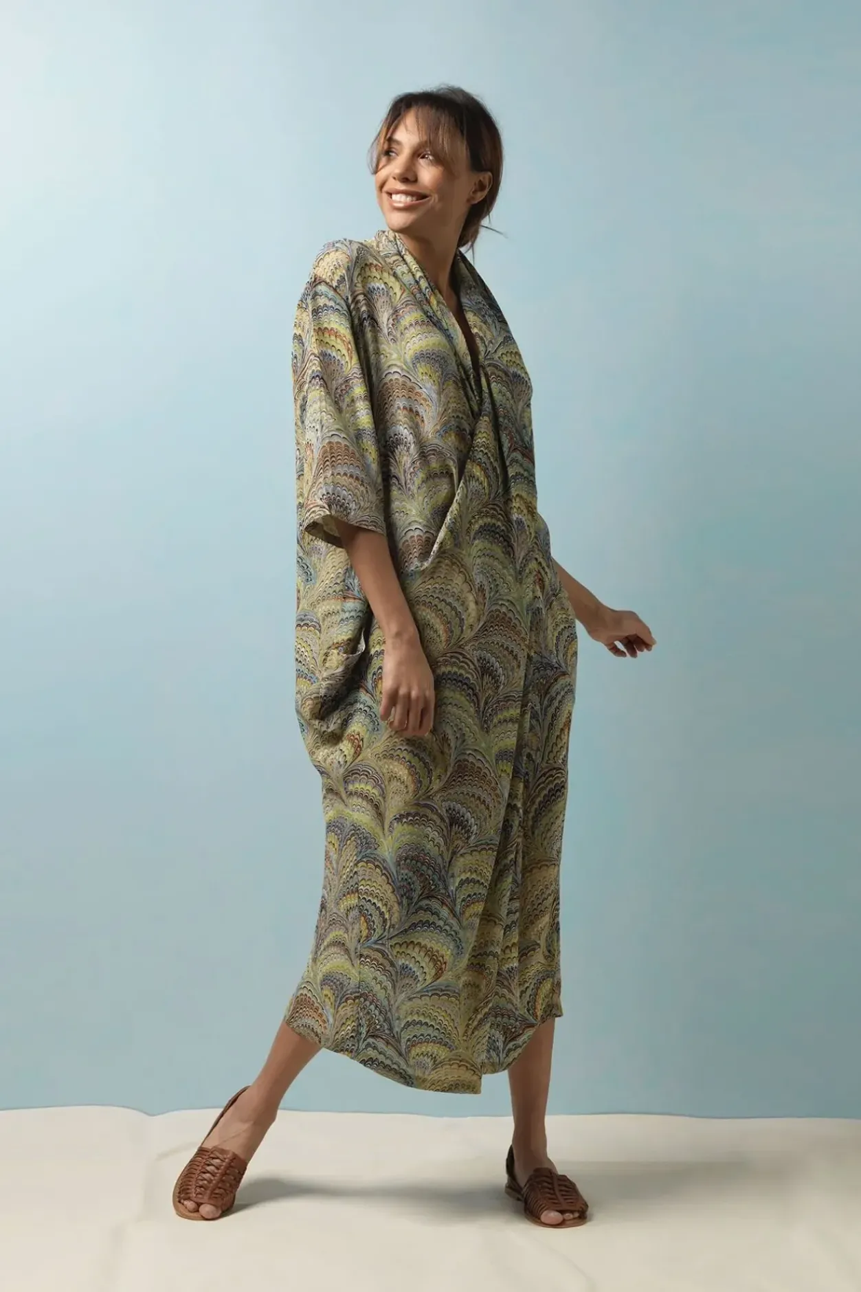 Sale One Hundred Stars Marbled Green Rachel Dress