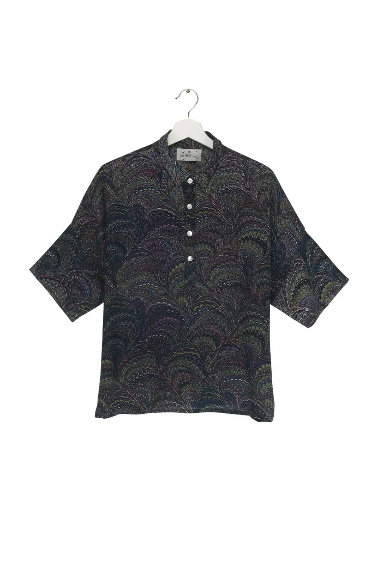 Online One Hundred Stars Marbled Indigo Pippa Top