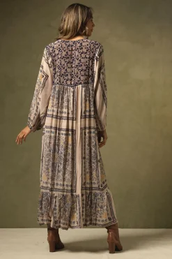 One Hundred Stars Mehndi Blue Boho Dress