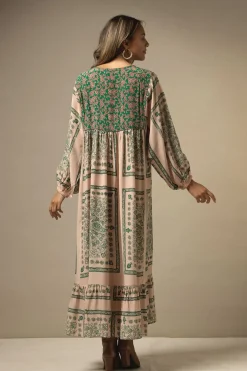 Discount One Hundred Stars Mehndi Green Boho Dress
