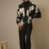 Online One Hundred Stars Stork Black Crepe Kimono