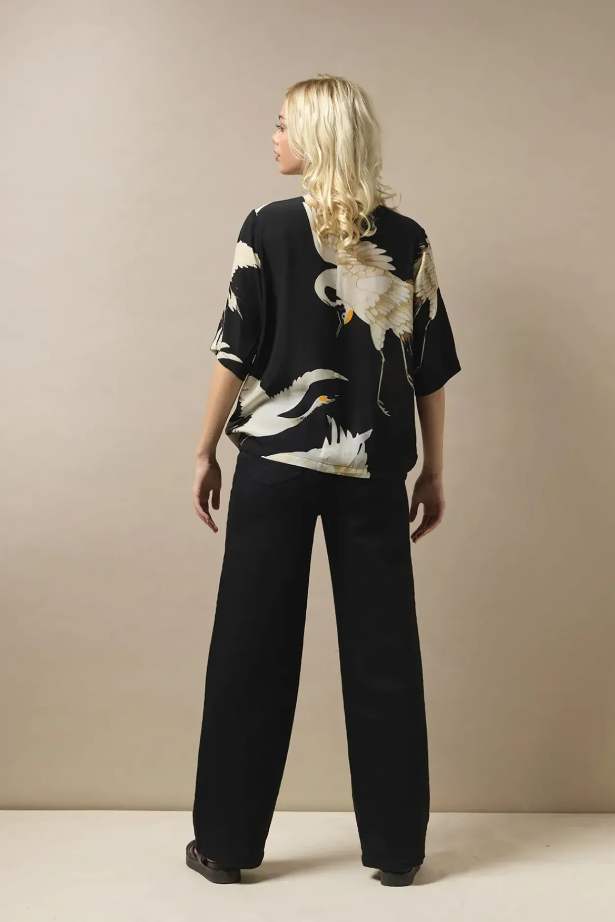 New One Hundred Stars Stork Black Rachel Top