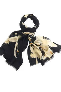 Online One Hundred Stars Stork Black Wool Scarf