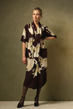 One Hundred Stars Stork Burgundy Rachel Dress