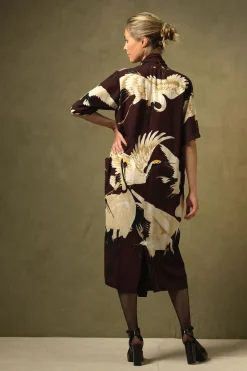 One Hundred Stars Stork Burgundy Rachel Dress