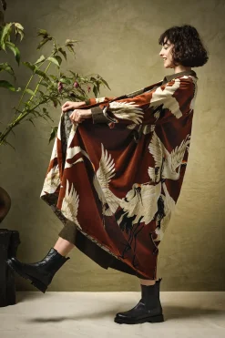 Best One Hundred Stars Stork Cigar Velvet Duster Coat
