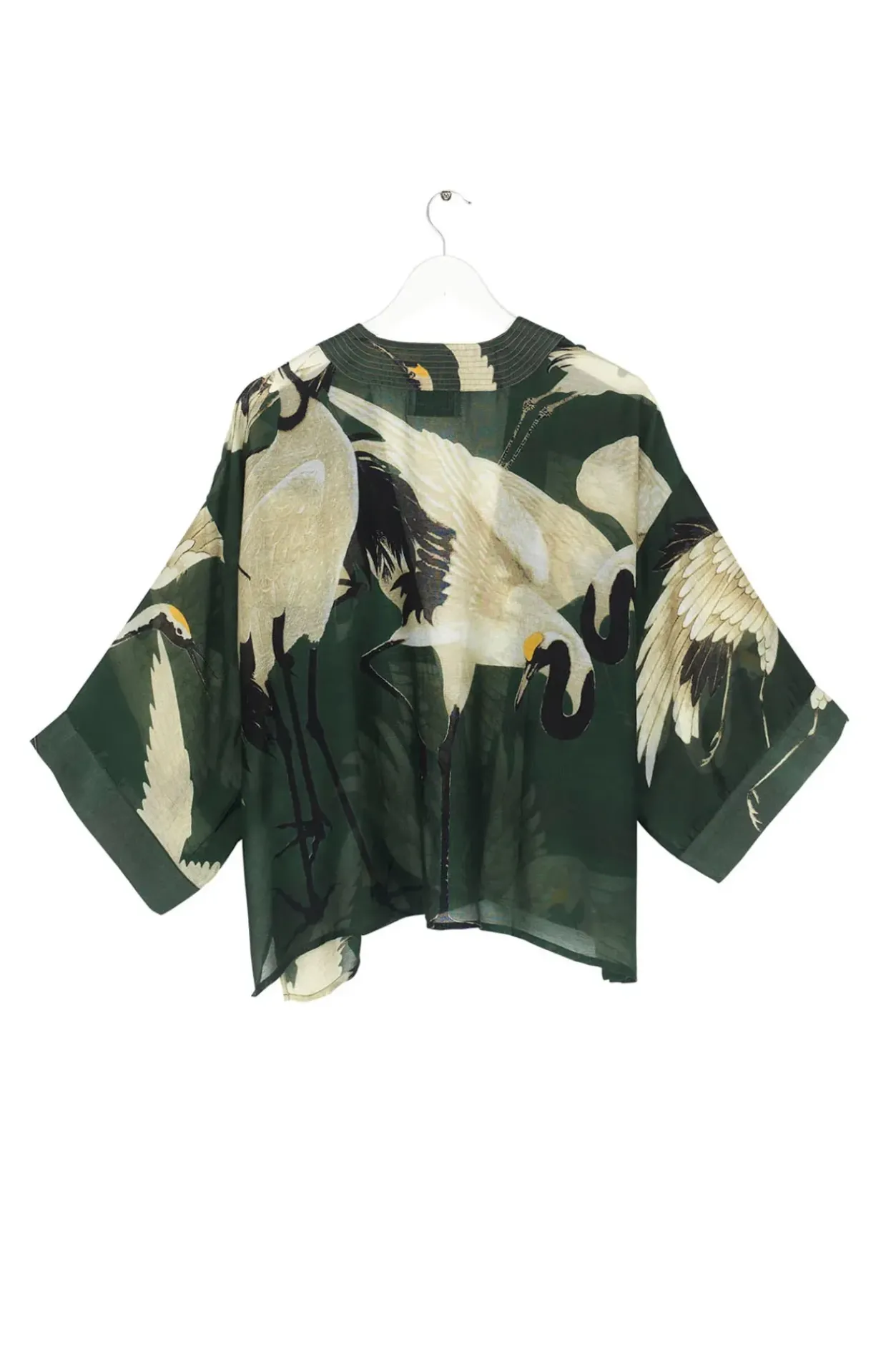 New One Hundred Stars Stork Forest Green Kimono